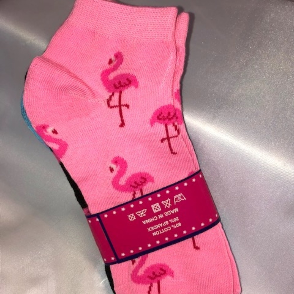 Flamingo Socks, 3 Pairs, Multicolors! NWT!